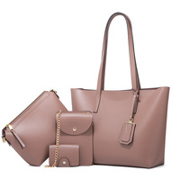 Ensemble de sacs à main 4 en 1 pour femmes, logo personnalisé, pochette, sacoche à bandoulière, fourre-tout pour dames,