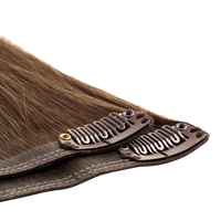 Extensions à clipser invisibles en micro-liens, en cheveux humains européens Remy vierges de luxe 100 %, double épaisseur, avec trame en PU sans couture