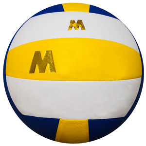 Ballon de Beach-Volley Professionnel Personnalisé OEM DOM pour Entraînement et Match, Jaune Bleu Marine, en PVC, PU, TPU, Cuir, Taille 5, Vente en Gros - Product Image 4