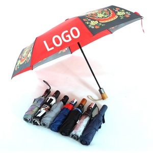 Business Full Print <b>Windproof</b> Fiberglass Folding <b>Umbrella</b> for Men with Plastic Handle Manual Open Auto Close Corporate Gift - Product Image 3