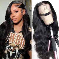 Perruque Lace Frontal Wig Hd Body Wave, perruques brésiliennes de cheveux humains
