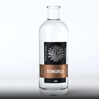 Bouteilles en verre cristal sur mesure de haute qualité de 750 ml pour liqueur XO, vodka et whisky avec bouchons en liège, livrées en coffret