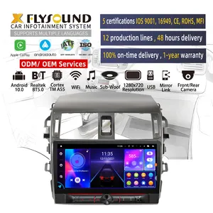 Flysonic OEM/ODM Private model 10 inch customized car radio BT FM 4G Carplay Multifunctional Android car dvd player