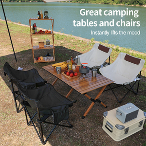 كرسي قمر محمول قابل للطي للاستخدام الخارجي مقاوم للطقس للحدائق والمتنزهات مريح للصيد والنزهات والتنزه والسفر - Product Image 4