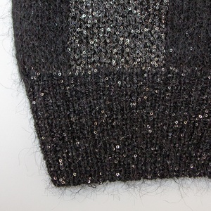 Maglieria personalizzata di marca personalizzata elegante lussuoso scollo a V scintillante Cardigan nero lavorato a <span class=keywords><strong>maglia</strong></span> scozzese maglione donna - Product Image 5