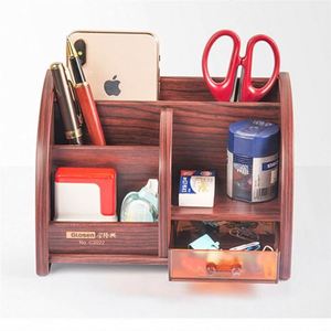 Glosen Wood Desktop Storage Organizer Pen Holder <b>Drawer</b> Shelf Multifunction <b>Desk</b> Office Storage Customized Design Home Hotel - Product Image 1