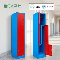 Casier métallique moderne à 2 portes, armoire de rangement en acier, meuble de rangement esthétique en métal pour vêtements