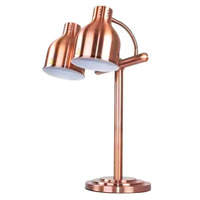 Lampe chauffante électrique de luxe en acier inoxydable, double finition or/or rose/argent, équipement de buffet commercial pour restaurants et hôtels