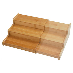 Bamboo <b>Kitchen</b> Storage <b>Rack</b> 3 Tier Staircase Shape Space Saving Multifunctional Organizing Table - Product Image 5
