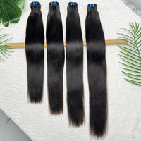 Extensions de cheveux vierges vietnamiens non traités à 100% Cheveux humains raides Yaki légers 15A en mèches