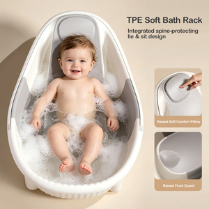 Bañera para Bebés Segura, Cómoda, Portátil, Plegable, de Plástico, con Protección para la Espalda - Product Image 1
