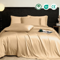 Housse de couette en bambou King Size respirante ultra douce et respectueuse de la peau, ensemble 4 pièces avec 2 taies d'oreiller pour les personnes ayant chaud la nuit