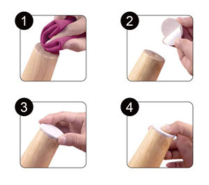 Patins de protection pour meubles en feutre noir vierge, taille personnalisée, faible MOQ, pour la prévention des dommages au sol (OEM) - Product Image 4