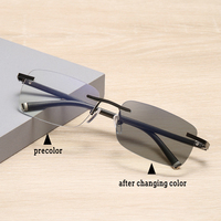 Lunettes de lecture progressives sans monture de qualité supérieure, multi-focales, photochromiques, pour hommes