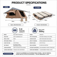Tente de toit rigide TopFire avec échelle télescopique et matelas épais pour camping familial