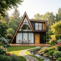 Villa préfabriquée moderne personnalisée, maison intelligente en kit, structure légère en acier, conception de mini-maison, panneau sandwich, conteneur