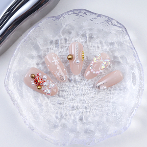 Alta calidad 3D arco acrílico <span class=keywords><strong>uñas</strong></span> postizas Navidad hecho a mano reutilizable almendra prensa <span class=keywords><strong>uñas</strong></span> Venta al por mayor diseño estilo <span class=keywords><strong>uñas</strong></span> postizas - Product Image 2