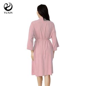 Vestaglia Premaman Personalizzata in Rayon, <span class=keywords><strong>Camicia</strong></span> <span class=keywords><strong>da</strong></span> <span class=keywords><strong>Notte</strong></span> Semplice per Donna, Accappatoio 100% Rayon Cotone - Product Image 5