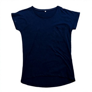 เสื้อยืดผู้หญิงผ้าเจอร์ซีย์คอตตอน 100% น้ำหนักปานกลาง สีพื้น แต่งเลื่อม แขนสั้น มีกระเป๋าหน้าอก เป็นมิตรกับสิ่งแวดล้อม สไตล์ลำลอง ไซส์พลัส - Product Image 1