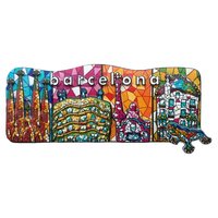 Autocollant personnalisé de Barcelone en résine au design moderne pour réfrigérateur Logo 3D Espagne Souvenirs de voyage Aimants de style lettre pour la maison et le bureau