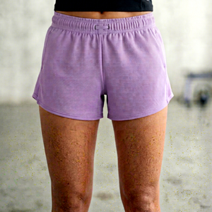 Women's High <b>Waist</b> Spandex Knit <b>Elastic</b> <b>Waist</b> Drawstring Anti-Slip Breathable Quick Dry Yoga Gym Fitness Shorts - Product Image 1