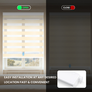 Persianas Enrollables Motorizadas Inteligentes con Control Remoto por Voz y Aplicación WiFi <span class=keywords><strong>de</strong></span> <span class=keywords><strong>Google</strong></span>, Persianas Opacas Lisas <span class=keywords><strong>de</strong></span> Lujo para Ventanas Francesas, sin Herramientas - Product Image 6