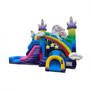 Château gonflable Winway 26x13 pieds, design attrayant, licorne, PVC, structure de saut combinée, capacité 500 kg, pour enfants, extérieur, Ww11 - Product Image 1