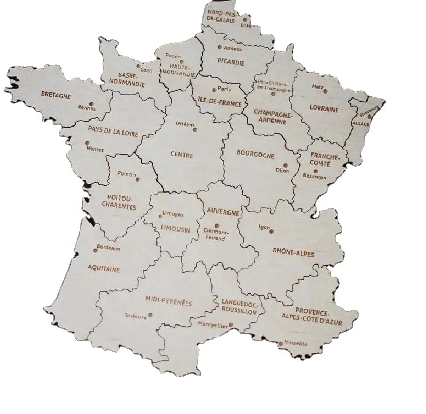 人気商品フランス磁気木製パズルマップ