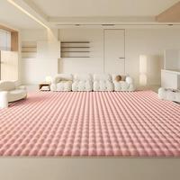 Benutzer definiertes Logo Modernes quadratisches Muster Kaninchen Faux Bubble Fur Stoff Teppich Hoch Weich Flauschig Rosa Marmor Teppich Kinder Maschine Hoch gemacht