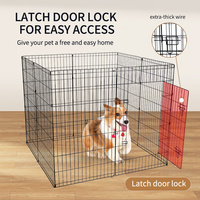 Parc pour chien portable et empilable en fil métallique, multi-panneaux, forme DIY, clôture pour animaux de compagnie, cage pliable pour chiots, panneau métallique en maille respirante