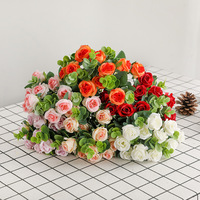 Bouquet de roses artificielles en soie faites à la main YM Wholesale, 5 tiges, 11 fleurs, pour la Saint-Valentin, centres de table de mariage