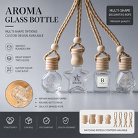 Diffuseur de voiture suspendu de luxe, flacon en verre vide pour parfum de voiture 5ml 8ml 10ml avec bouchon en bois et cordon perlé