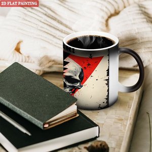 Taza Blanca Esmerilada Negra de 11 oz, Taza de Cerámica que Cambia de Color con el Calor, Suministros para Tiendas de Regalos, Venta al por Mayor - Product Image 3