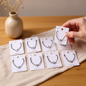 Set di 12 Braccialetti Pendenti in Acciaio Inossidabile con Filo Nero, Gioielli alla Moda per Donna, Idea Regalo - Product Image 2