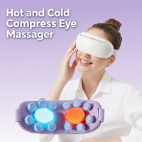 Masseur oculaire sans fil chaud/froid avec contrôle de la musique et de la minuterie, soin des yeux chauffant et rafraîchissant, soulagement de la fatigue