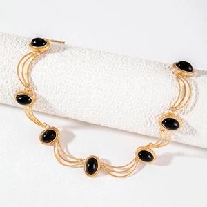 Collana <span class=keywords><strong>con</strong></span> Ciondolo Geometrico Vintage Placcato Oro Stile Europeo-Americano <span class=keywords><strong>con</strong></span> Catena a Maglie per Donne - Product Image 2