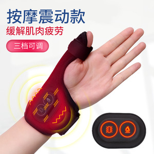 Attelle de massage chauffante électrique pour la fixation des articulations du pouce et du majeur, avec vibration, trois niveaux réglables, pour la fatigue musculaire - Product Image 1
