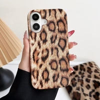 Nouvelle conception de Protection d'appareil photo personnalisée pour Iphone couverture de téléphone portable en cuir Pu léopard étui de téléphone de luxe