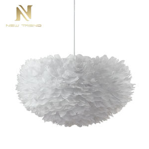 Lustre suspendu LED E27 <span class=keywords><strong>en</strong></span> plumes blanches, style contemporain, pour la décoration de la maison - Product Image 6