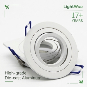Kit de luminaire encastré au plafond avec boîtier rond architectural GU10, coque de projecteur MR16, support de lampe <span class=keywords><strong>LED</strong></span>, support d'ampoule halogène - Product Image 1
