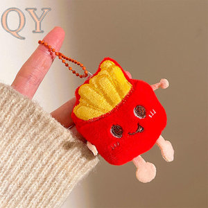QY 10CM mignon nourriture en peluche porte-clés Hamburger frites Toast dessin animé peluche poupée pendentif sac breloque cadeau - Product Image 4