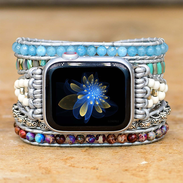 New Arrival Natural Stone Bead Braided BOHO Watch Bands Handmade Braided Watch Hand Bracelets for Women and Girls