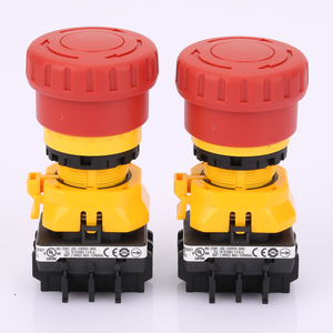 IDEC 22mm 2-Way Level 4 Waterproof <strong>Emergency</strong> <strong>Stop</strong> <strong>Pushbutton</strong> Switch XW1E-BV403MFR 50Hz Output Frequency For Power Supply - Product Image 1