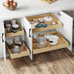 Cajones Extraíbles de Madera Maciza <span class=keywords><strong>para</strong></span> Organización de Gabinetes de Cocina, Bandeja Deslizante de Madera <span class=keywords><strong>para</strong></span> el Hogar - Product Image 2