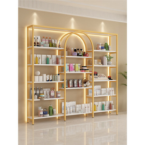 Présentoir Métallique Multi-Niveaux Minimaliste pour Cosmétiques et Produits de Beauté avec Éclairage – Idéal Salons de Coiffure et Esthétique – Offre Spéciale - Product Image 4