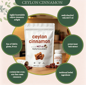 Cápsulas Blandas de Canela de Ceilán de Marca Privada, Suplementos Dietéticos Sin GMO, Sin Gluten, Hechos con Aceite MCT, 300 Cápsulas Blandas - Product Image 3