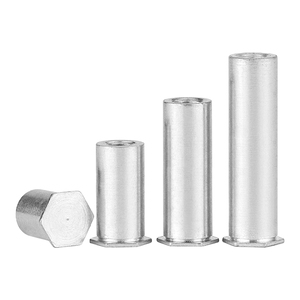 10pcs/bag 304 Stainless Steel Hexagon Flat Head Blind-Threaded <b>Standoffs</b> M2 M3 M5 M6 Self Clinching Blind Rivet Studs Nut BSOS - Product Image 4