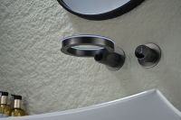 Robinet de lavabo mural Deao en laiton dissimulé en usine robinet de lavabo de salle de bain encastré avec affichage numérique