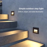 Lampe LED carrée en aluminium de type 86, encastrée, pour extérieur, avec détecteur de mouvement, pour marches d'escalier, étanche IP65, alimentée en courant alternatif, pour aménagement paysager