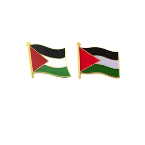 Produttore di metallo personalizzato smalto epossidico paese bandiera nazionale del paese bandiera palestinese bandiera Push Pin Badge
